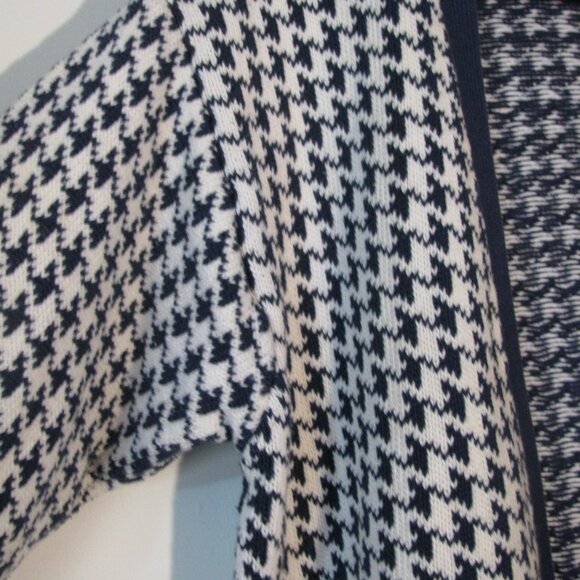 Liz Sport Button Up Cardigan Small Oversized Blue & White 100% Cotton Comfy - Picture 3 of 4